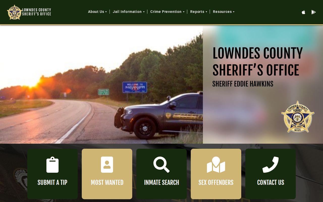 Lowndes County Adult Detention Center release contact through the official sheriff page