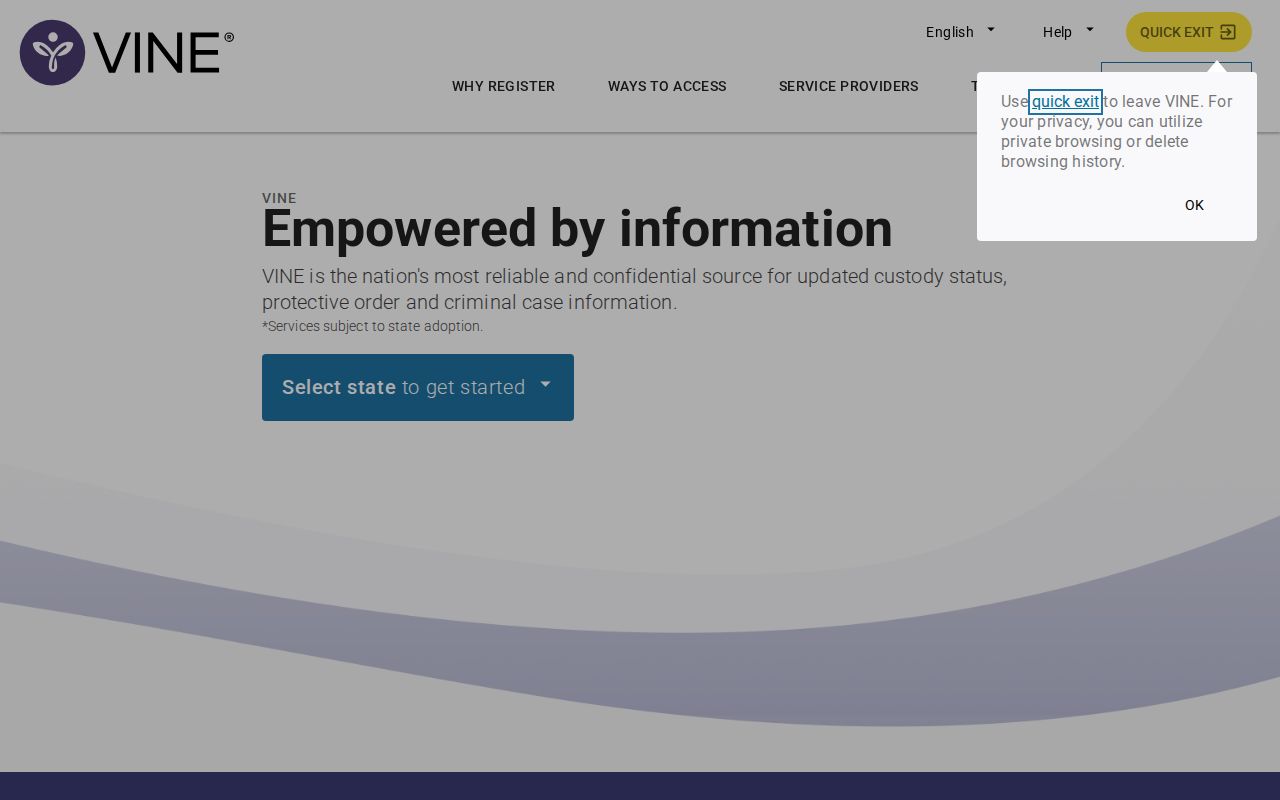 Lowndes County VINELink inmate search and release registration entry